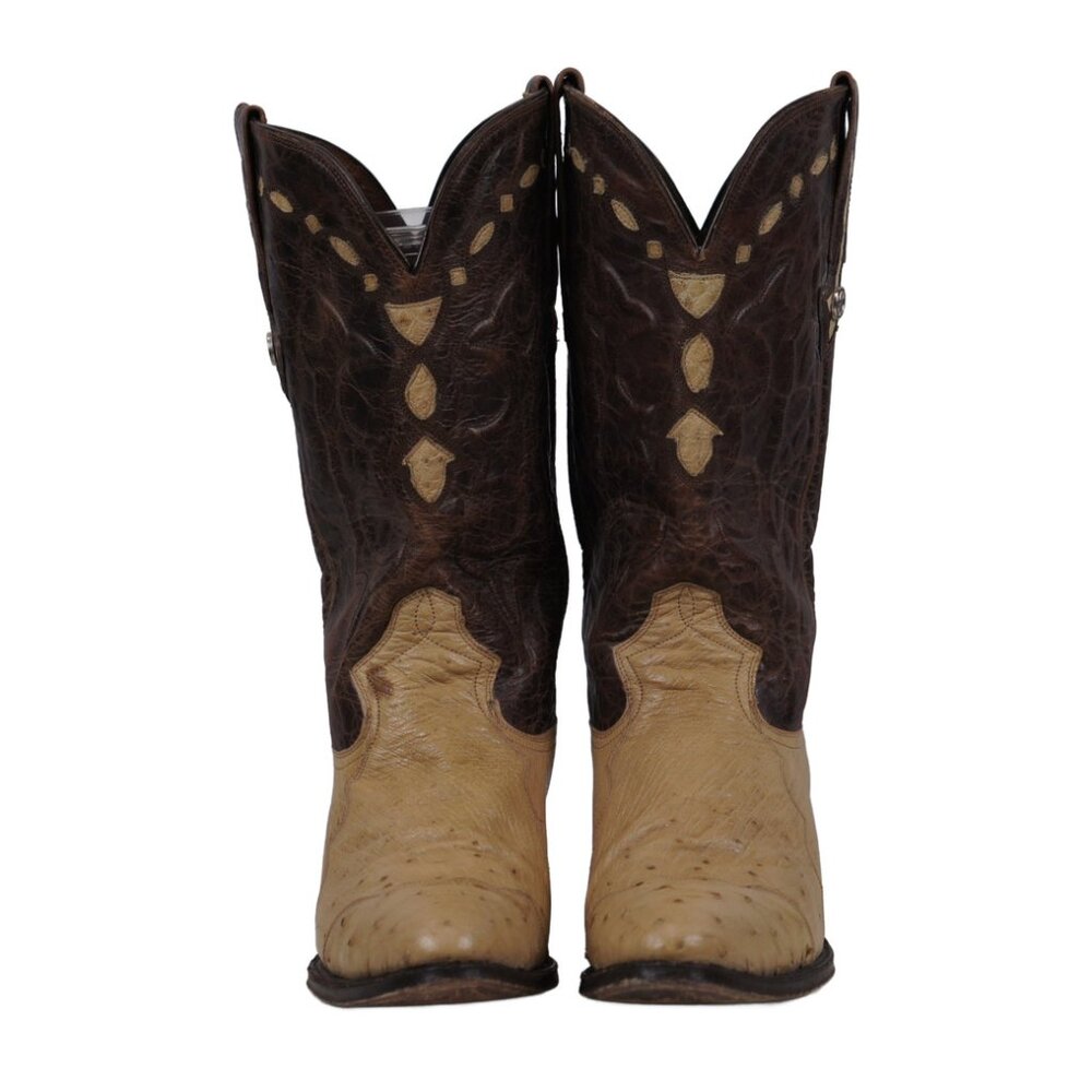 Montana Full Quill Ostrich Triad Western Cowboy Boots Inlay Mexico Men's 9 D - Picture 4 of 14